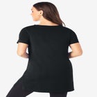 Plus Size Ultimate Cotton V-Neck Short Sleeve Tunic image number null