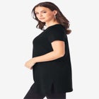 Plus Size Ultimate Cotton V-Neck Short Sleeve Tunic image number null