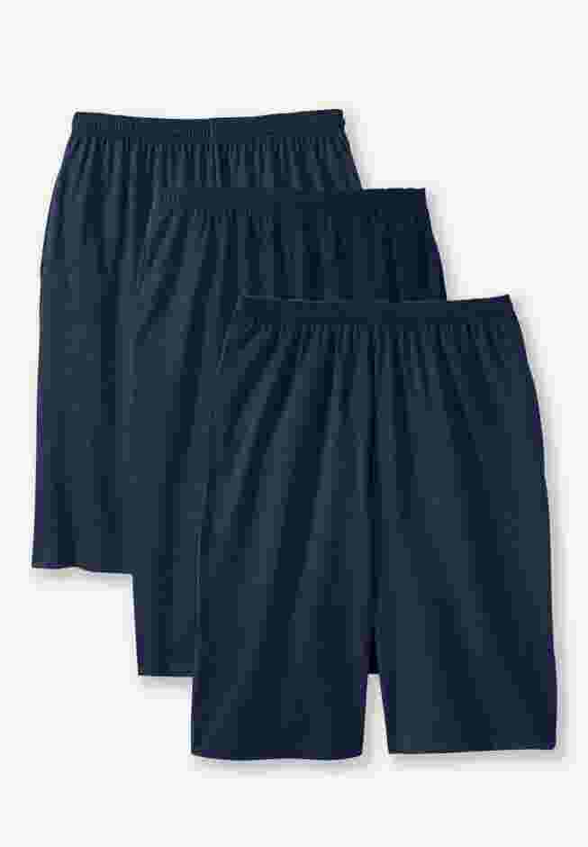 Lightweight Longer Length Jersey Shorts 3-Pack image number 0