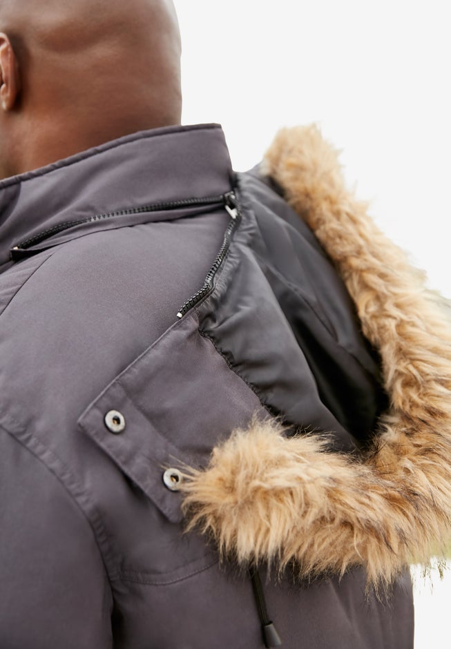 Arctic Down Parka with Detachable Hood and Insulated Cuffs image number 1