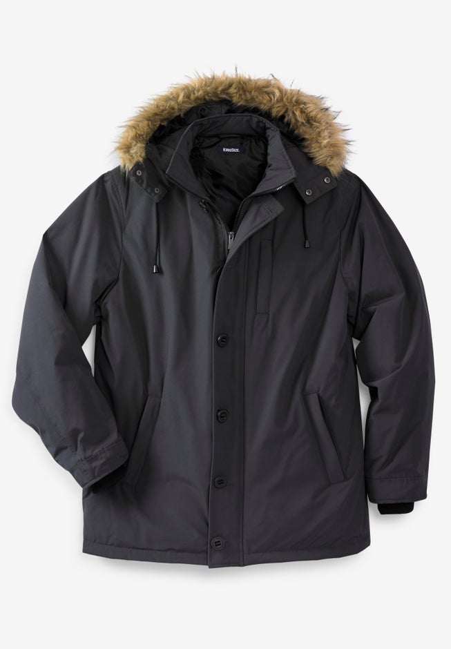 Arctic Down Parka with Detachable Hood and Insulated Cuffs image number 0