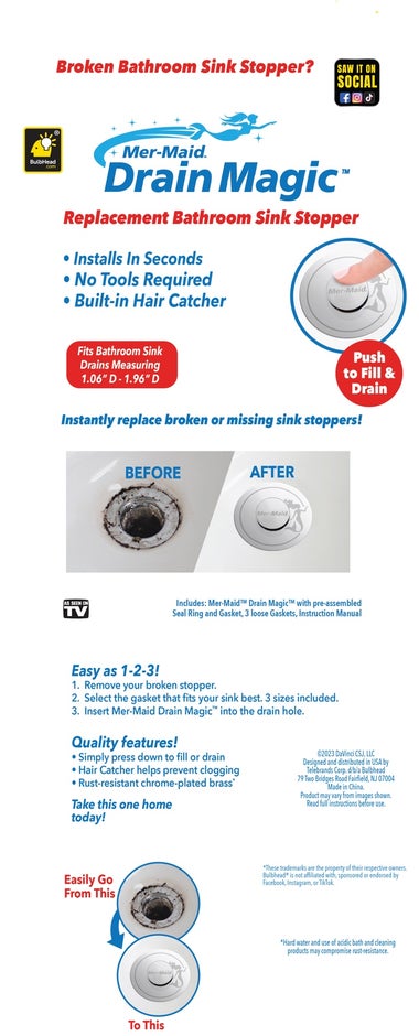 Mer-Maid Drain Magic® Sink Stopper image number null