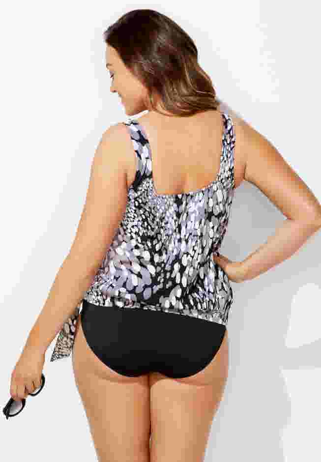 Side Tie Blouson Tankini Top image number 1