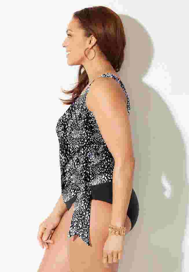 Side Tie Blouson Tankini Top image number 2