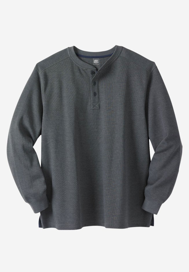Ribbed Knit Henley image number 0