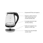 Salton&reg; Compact Cordless Electric Glass Kettle image number null