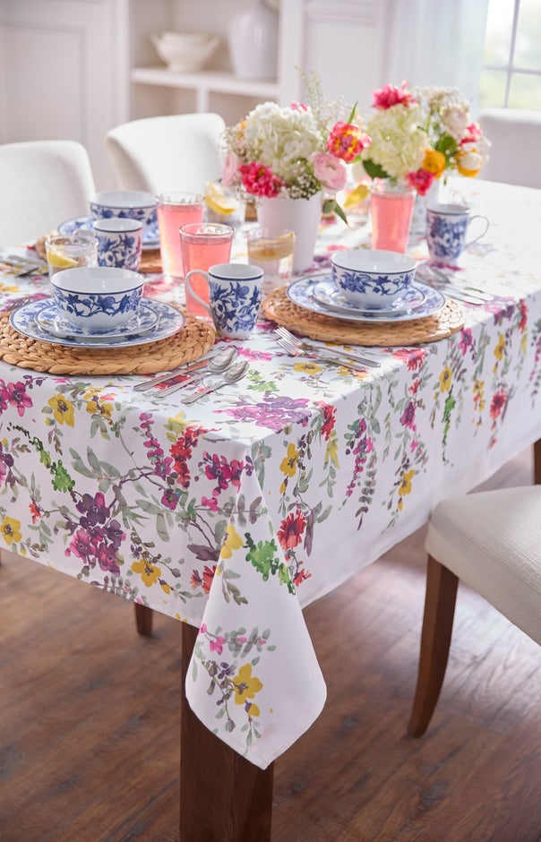 60" x 104" Floral Cascade Table Linen image number null