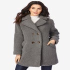 Plus Size Double Breasted Teddy Coat image number null