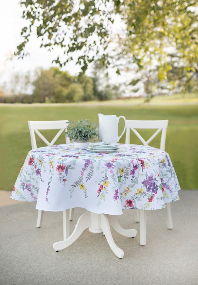 70" Round Floral Cascade Table Linen image number null