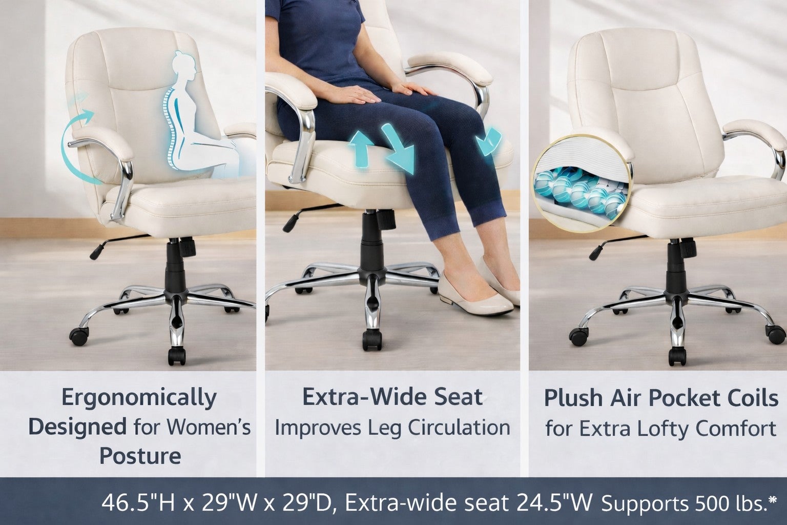 500 lbs. Weight Capacity Women&rsquo;s Office Chair image number 1