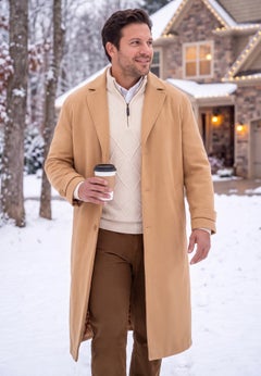 Wool-Blend Long Overcoat