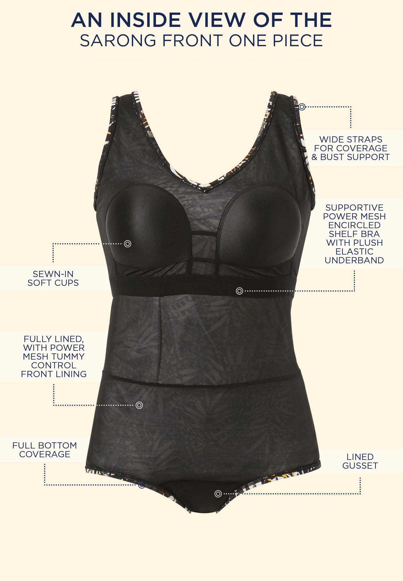 Sarong Front One Piece Swimsuit image number 9