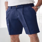 Wrinkle-Free Expandable Waist Pleat Front Shorts image number null