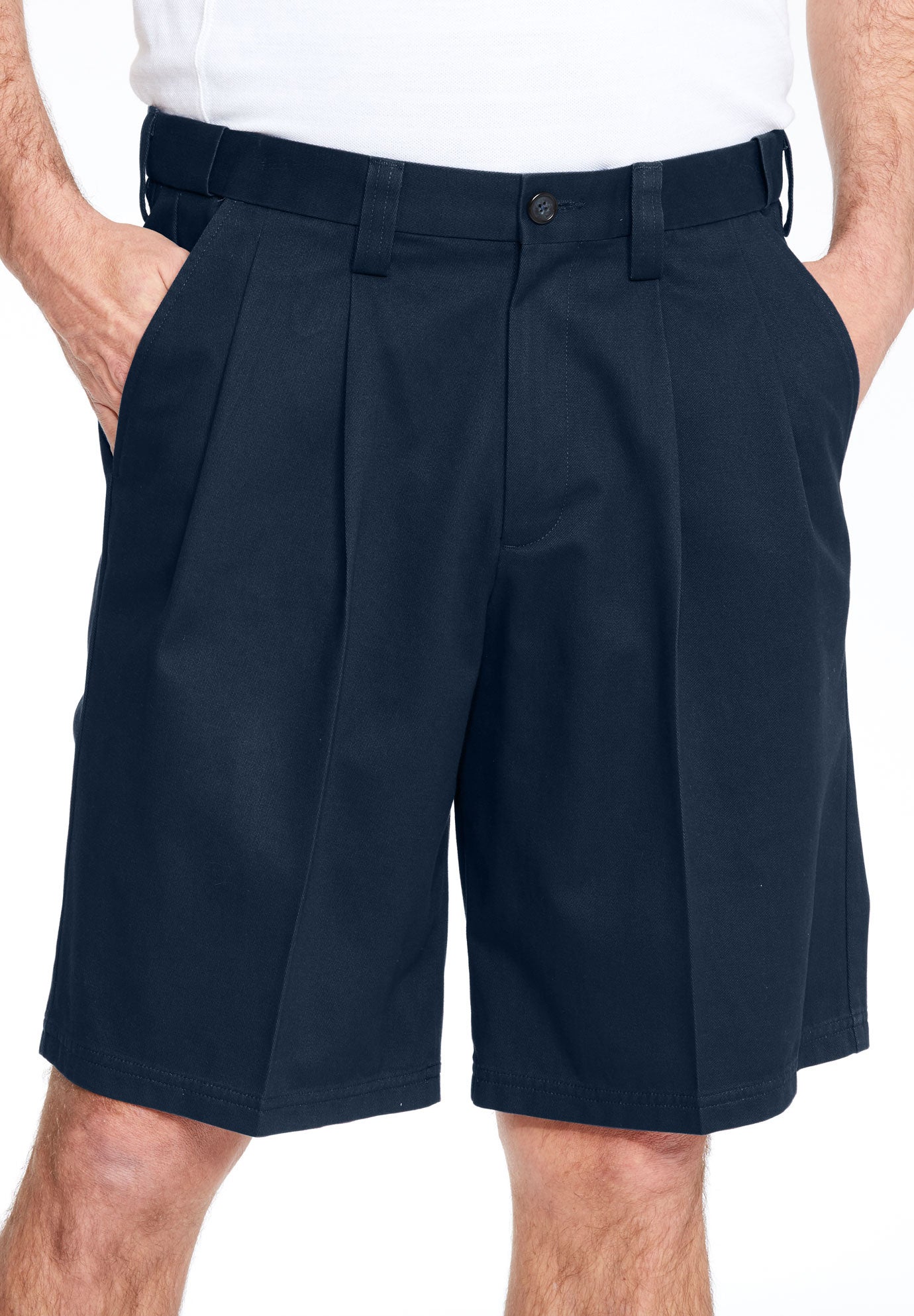 Wrinkle-Free Expandable Waist Pleat Front Shorts image number 0