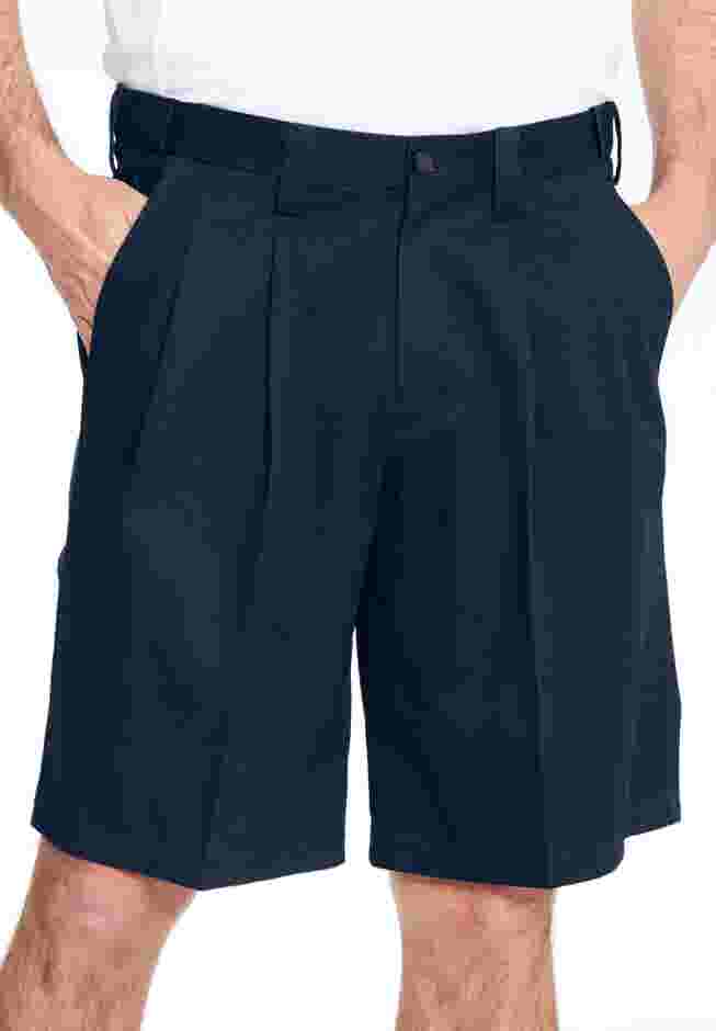 Wrinkle-Free Expandable Waist Pleat Front Shorts image number 0
