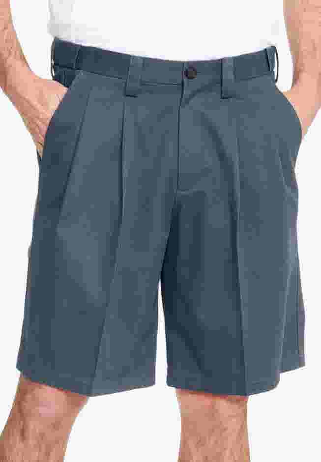 Wrinkle-Free Expandable Waist Pleat Front Shorts image number 0