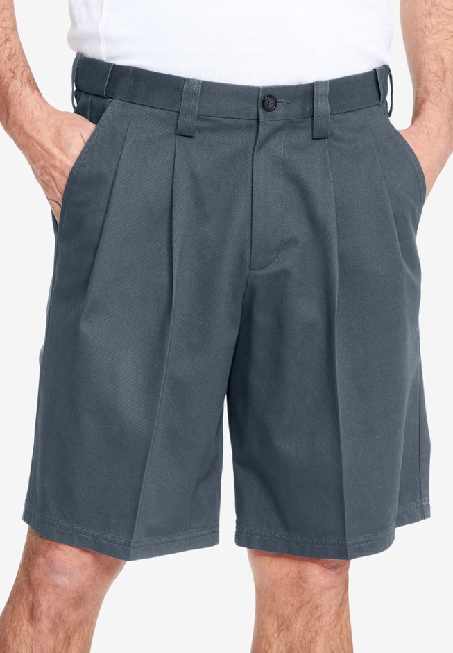 Wrinkle-Free Expandable Waist Pleat Front Shorts image number 0