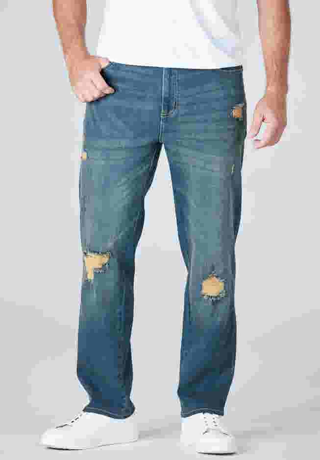 Straight-Fit Stretch 5-Pocket Jeans image number 4