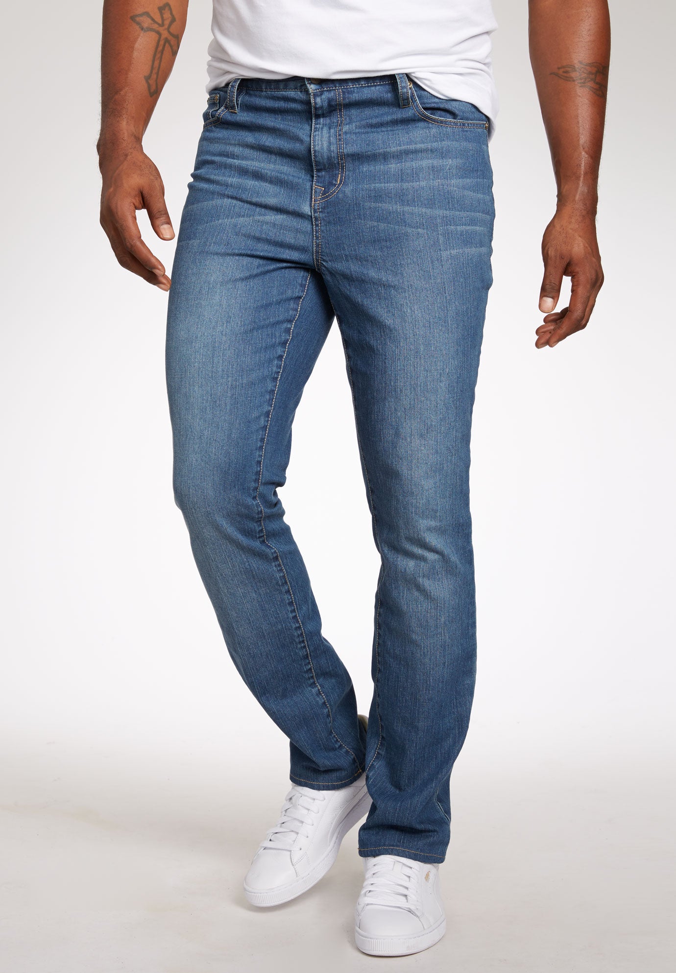 Straight-Fit Stretch 5-Pocket Jeans image number 0