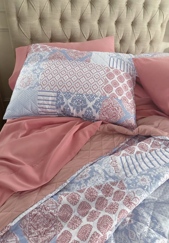 Geo Patchwork Quilt Set image number 3