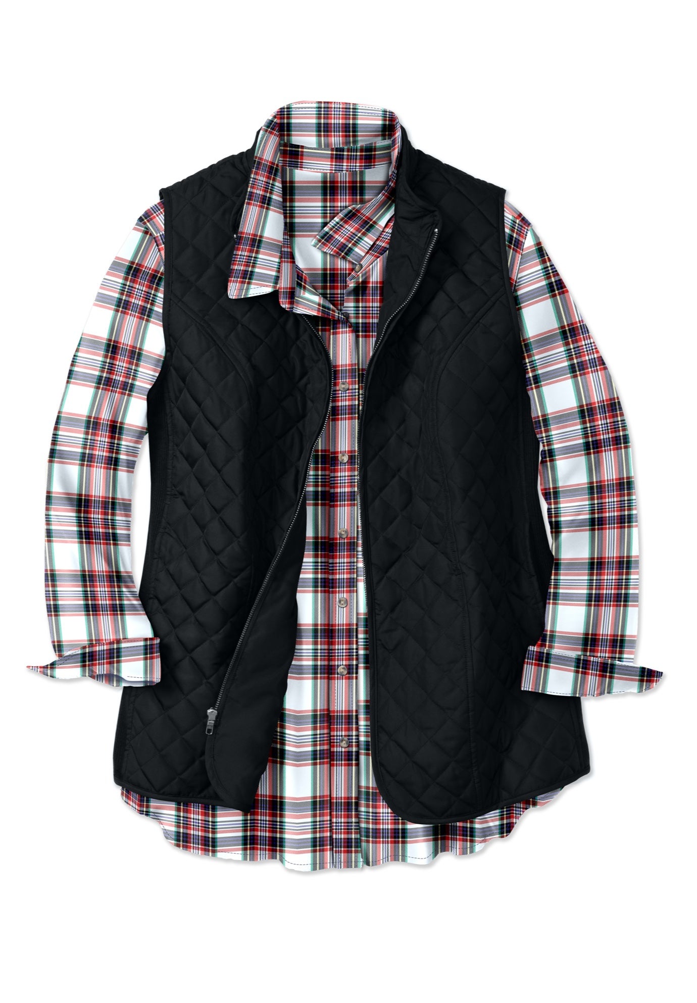 Zip-Front Quilted Vest image number 6