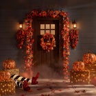 24" Pre-Lit Jack-O-Lantern Wreath image number 4