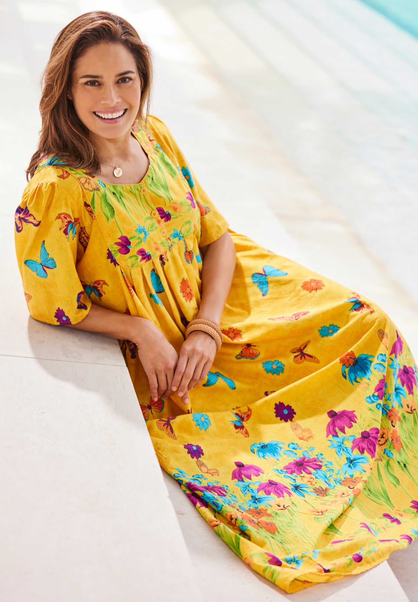 Bib-Front Short Sleeve Maxi Lounger image number 8