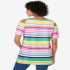 Short-Sleeve Cold-Shoulder Tee image number null