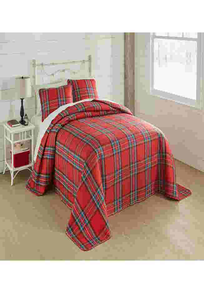 3-Pc. Microfleece Christmas Bedspread Set image number 0