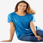 Marled Cuffed-Sleeve Tee image number null