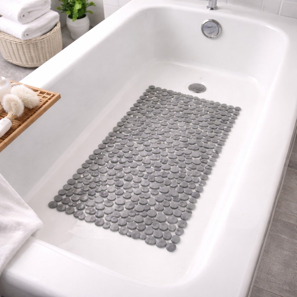 Extra Long Tub Mat With River Stones Design image number 0