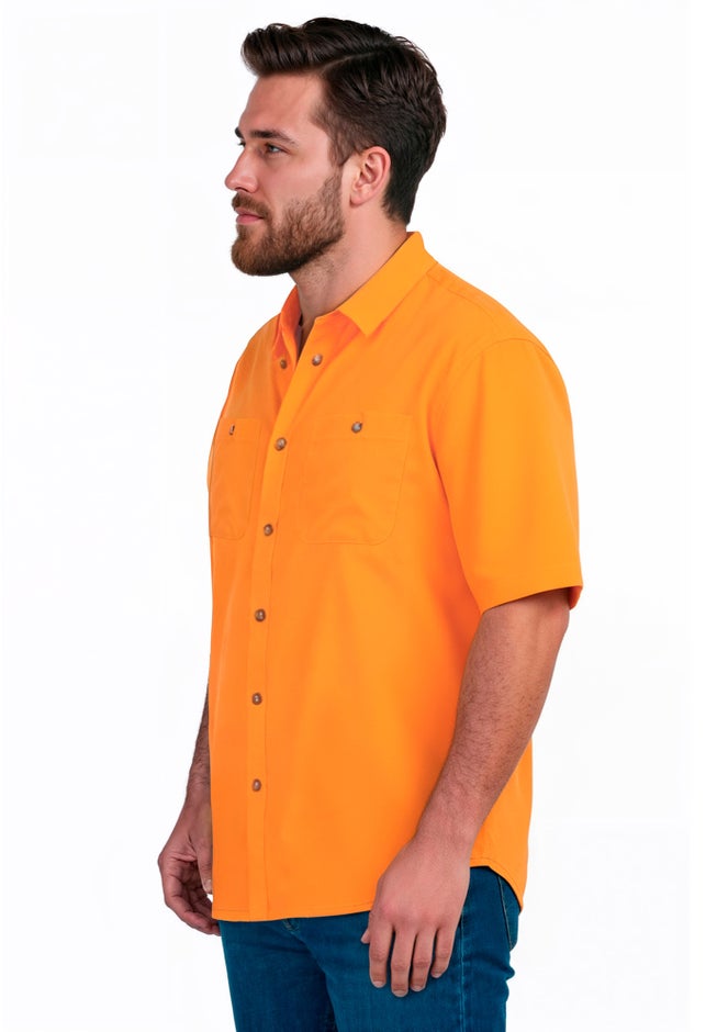 Solid Wrinkle-Resistant Short Sleeve Button Down image number 2