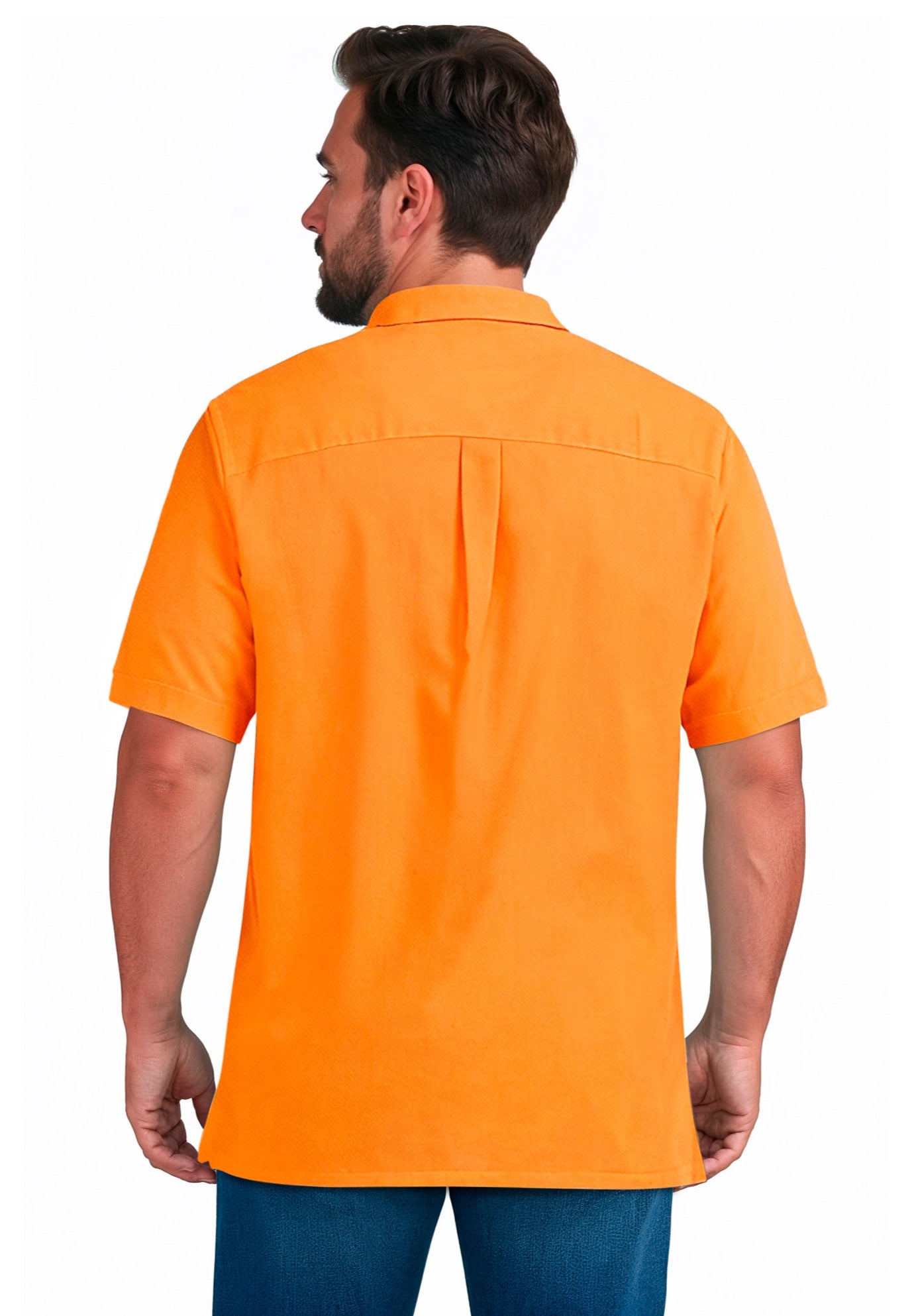 Solid Wrinkle-Resistant Short Sleeve Button Down image number 3