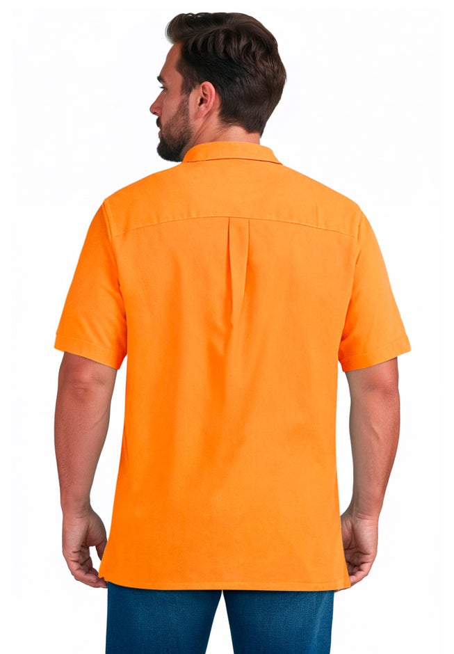 Solid Wrinkle-Resistant Short Sleeve Button Down image number 3