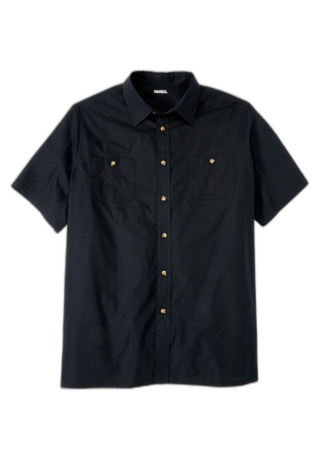 Solid Wrinkle-Resistant Short Sleeve Button Down image number 4
