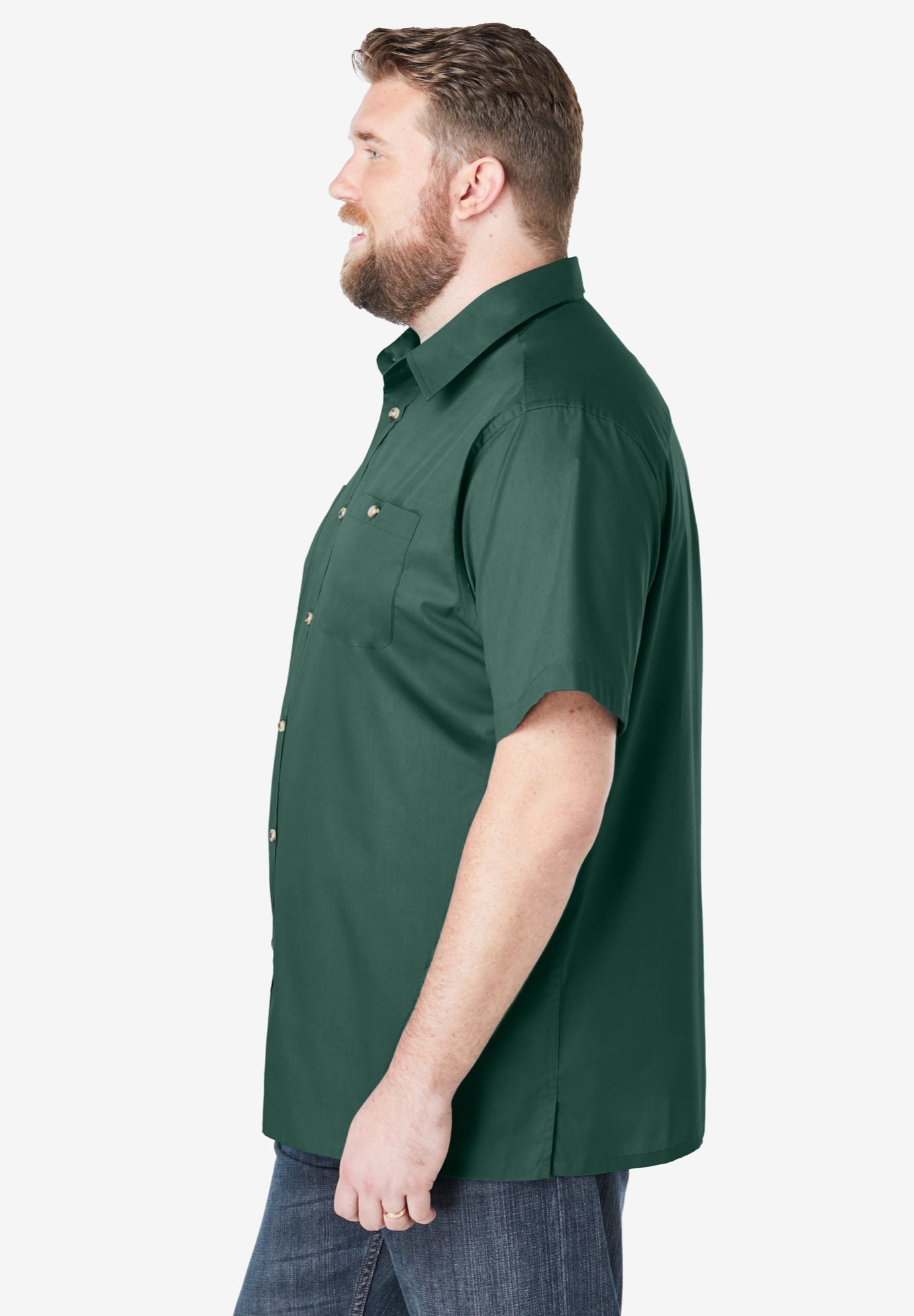 Solid Wrinkle-Resistant Short Sleeve Button Down image number 2