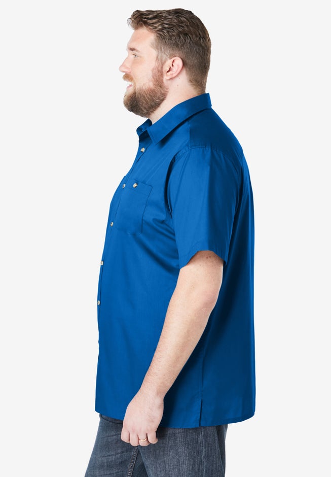 Solid Wrinkle-Resistant Short Sleeve Button Down image number 3