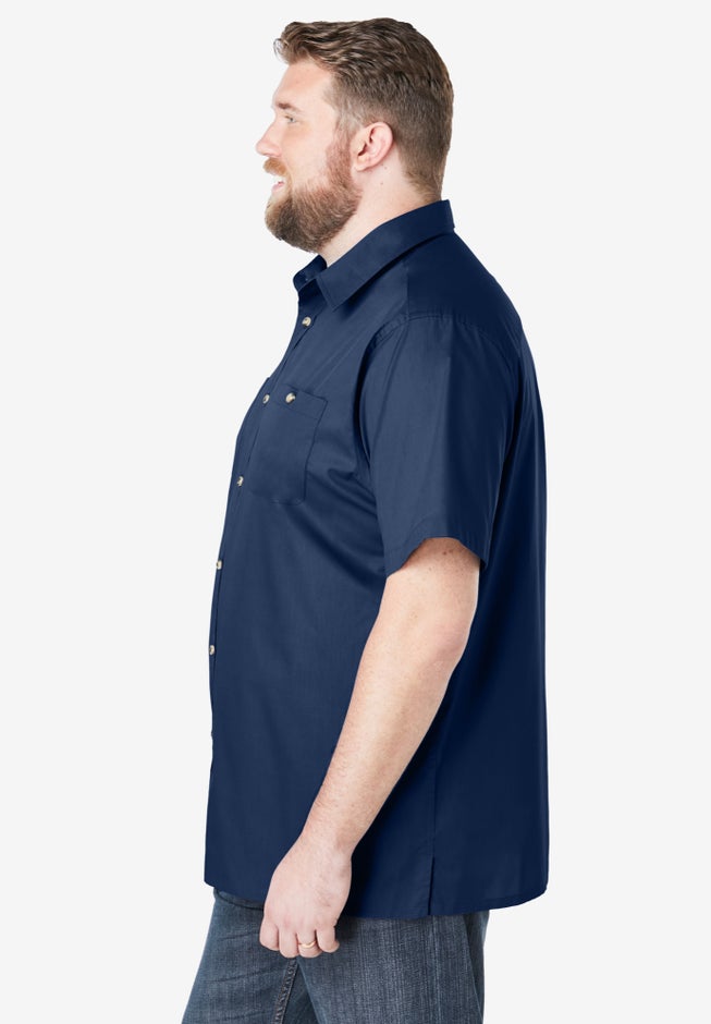 Solid Wrinkle-Resistant Short Sleeve Button Down image number 3