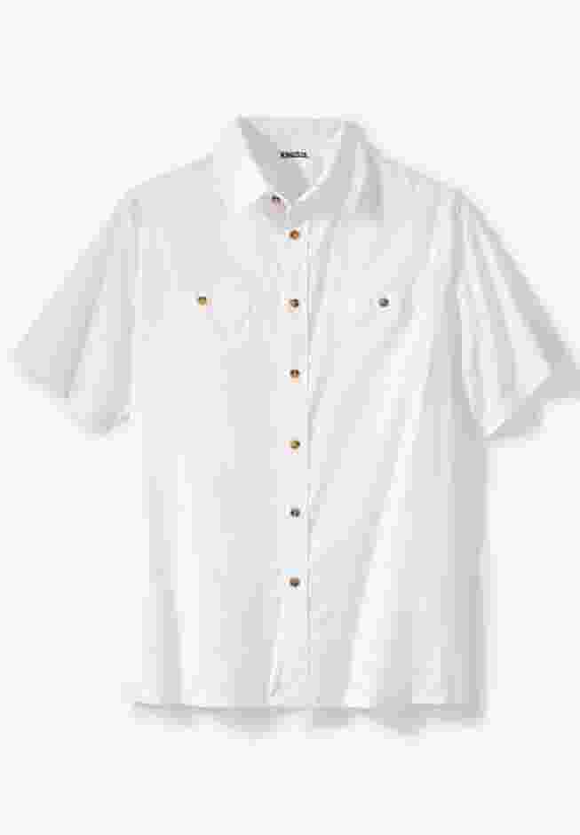 Solid Wrinkle-Resistant Short Sleeve Button Down image number 0