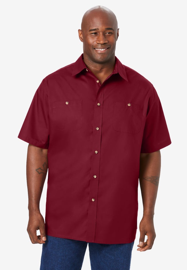 Solid Wrinkle-Resistant Short Sleeve Button Down image number 0