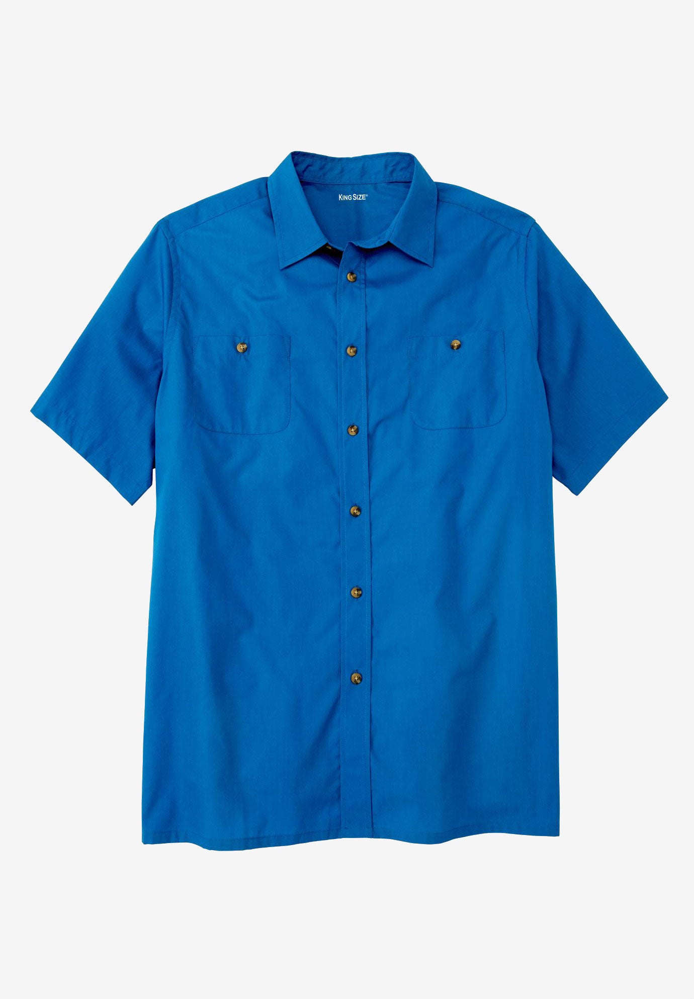 Solid Wrinkle-Resistant Short Sleeve Button Down image number 4