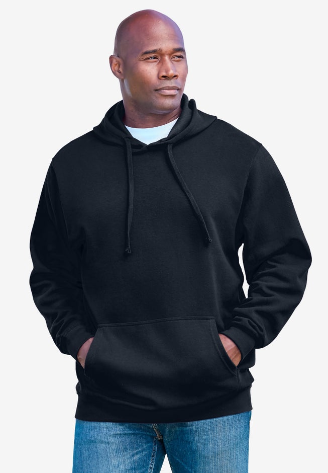 Big Tall Fleece Pullover Hoodie, Black King Size - Main Image