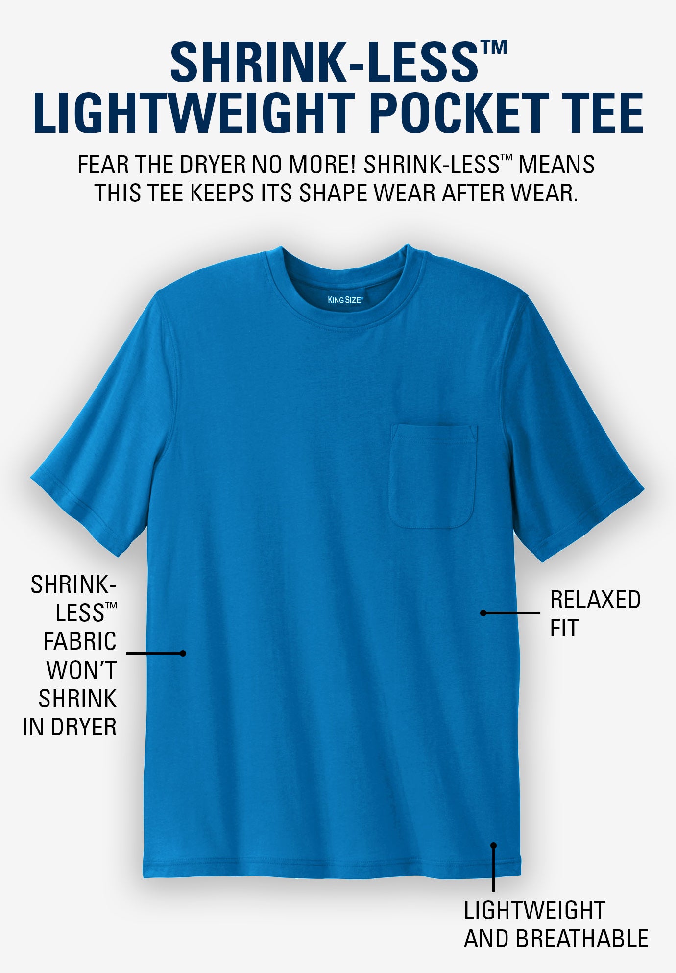 Shrink-Less™ Lightweight Pocket Crewneck T-Shirt image number 4