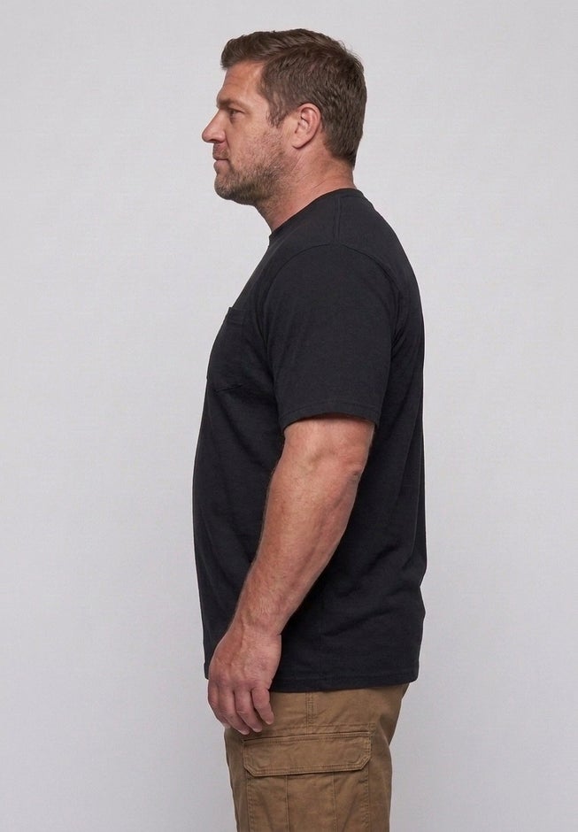 Shrink-Less&trade; Lightweight Pocket Crewneck T-Shirt image number 2