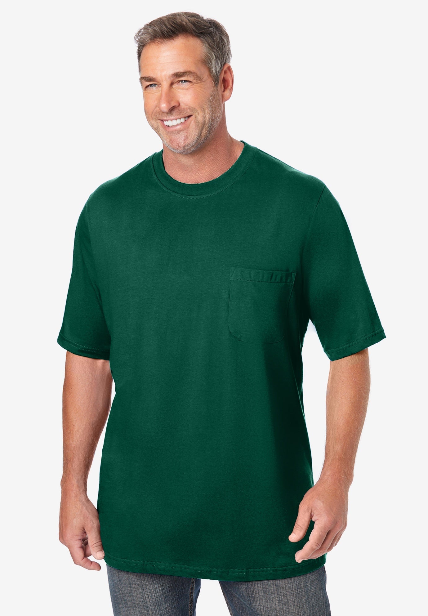 Shrink-Less&trade; Lightweight Pocket Crewneck T-Shirt image number 0