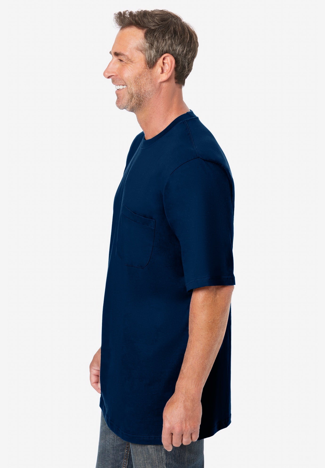 Shrink-Less™ Lightweight Pocket Crewneck T-Shirt image number 2