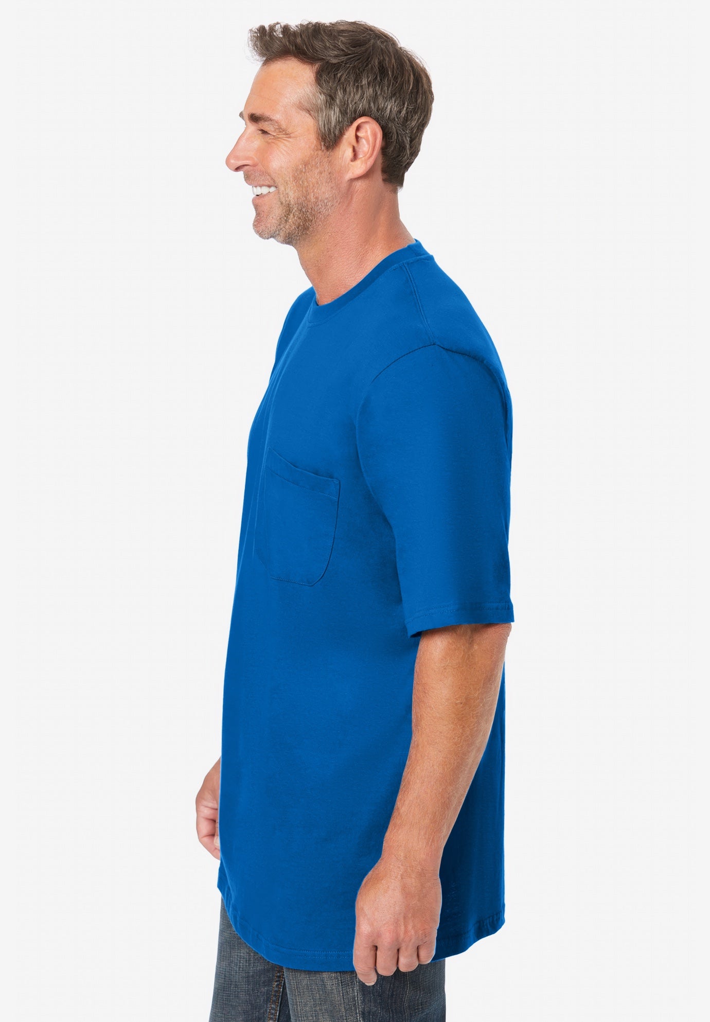 Shrink-Less™ Lightweight Pocket Crewneck T-Shirt image number 2