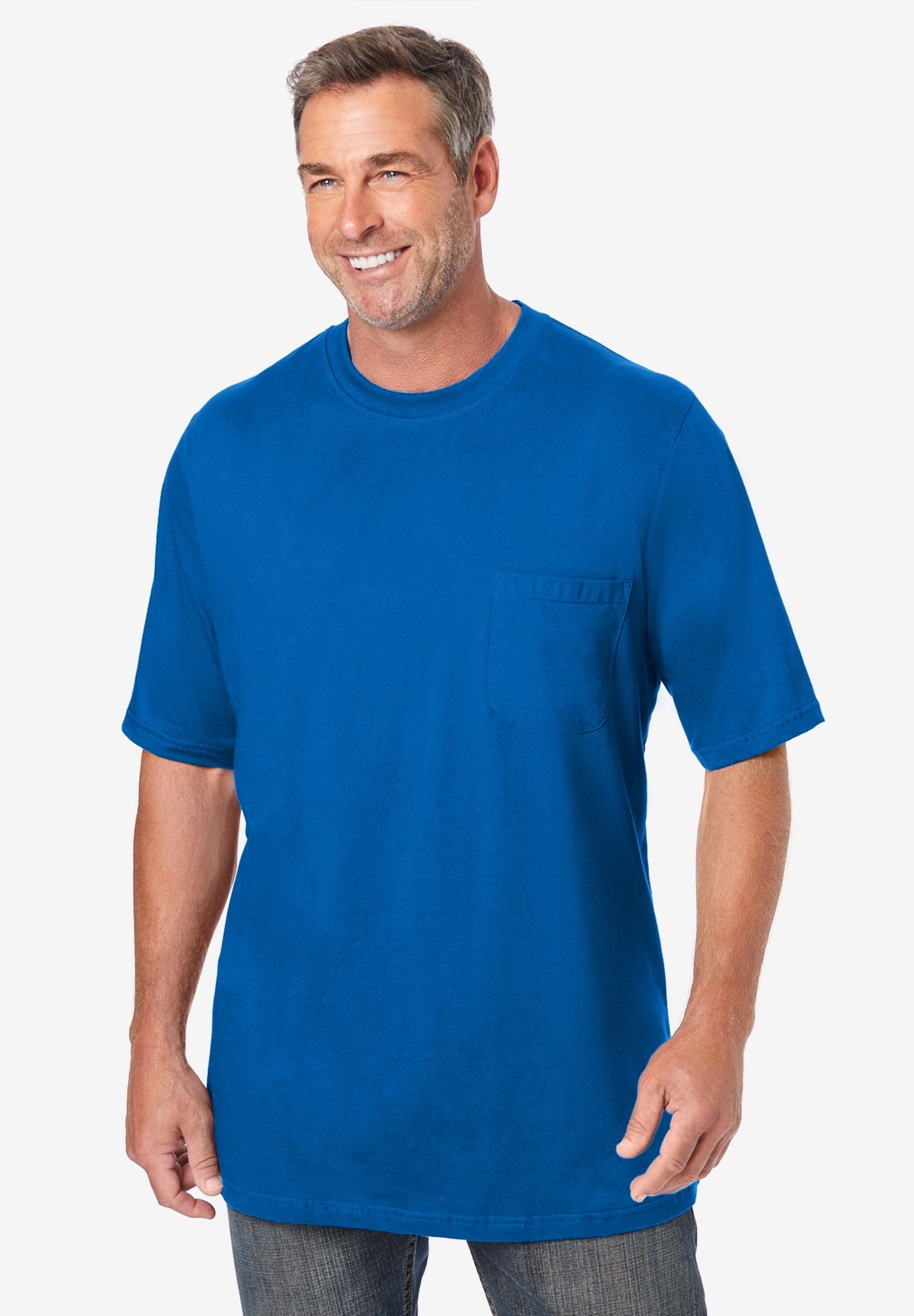 Shrink-Less™ Lightweight Pocket Crewneck T-Shirt image number 3