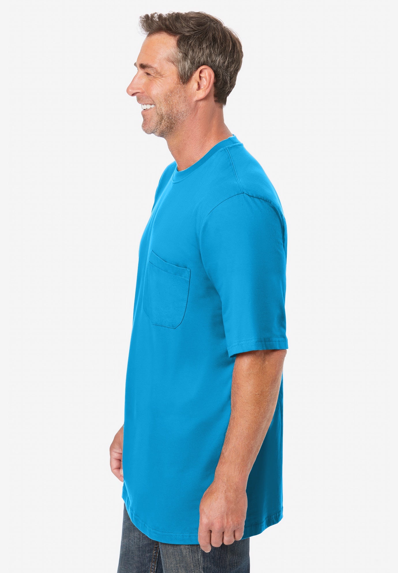 Shrink-Less&trade; Lightweight Pocket Crewneck T-Shirt image number 2