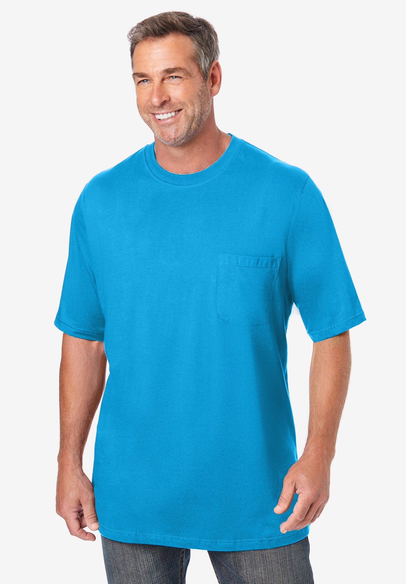 Shrink-Less&trade; Lightweight Pocket Crewneck T-Shirt image number 1